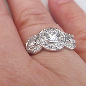 Sterling Silver CZ Wedding Engagement Ring